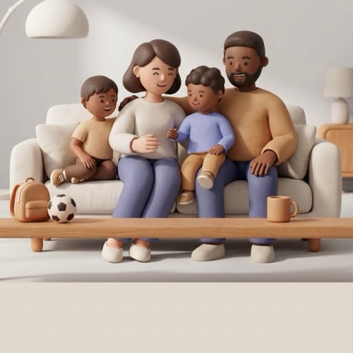 Happy family together