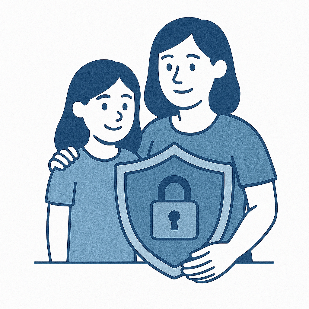 Family protected by Sense's privacy-first approach
