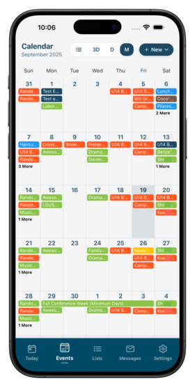 Sense family calendar view