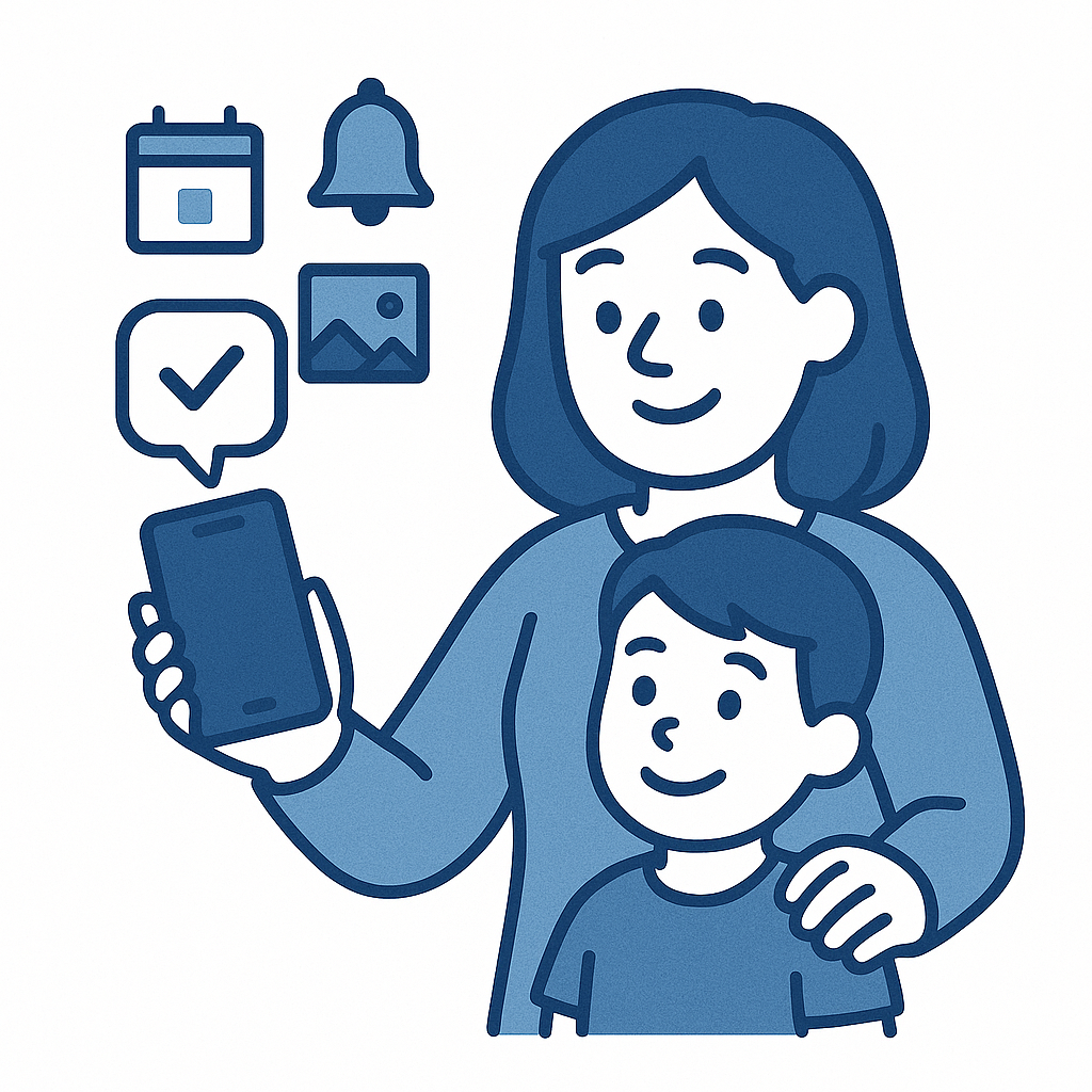 Parent receiving organized calendar notifications from Sense