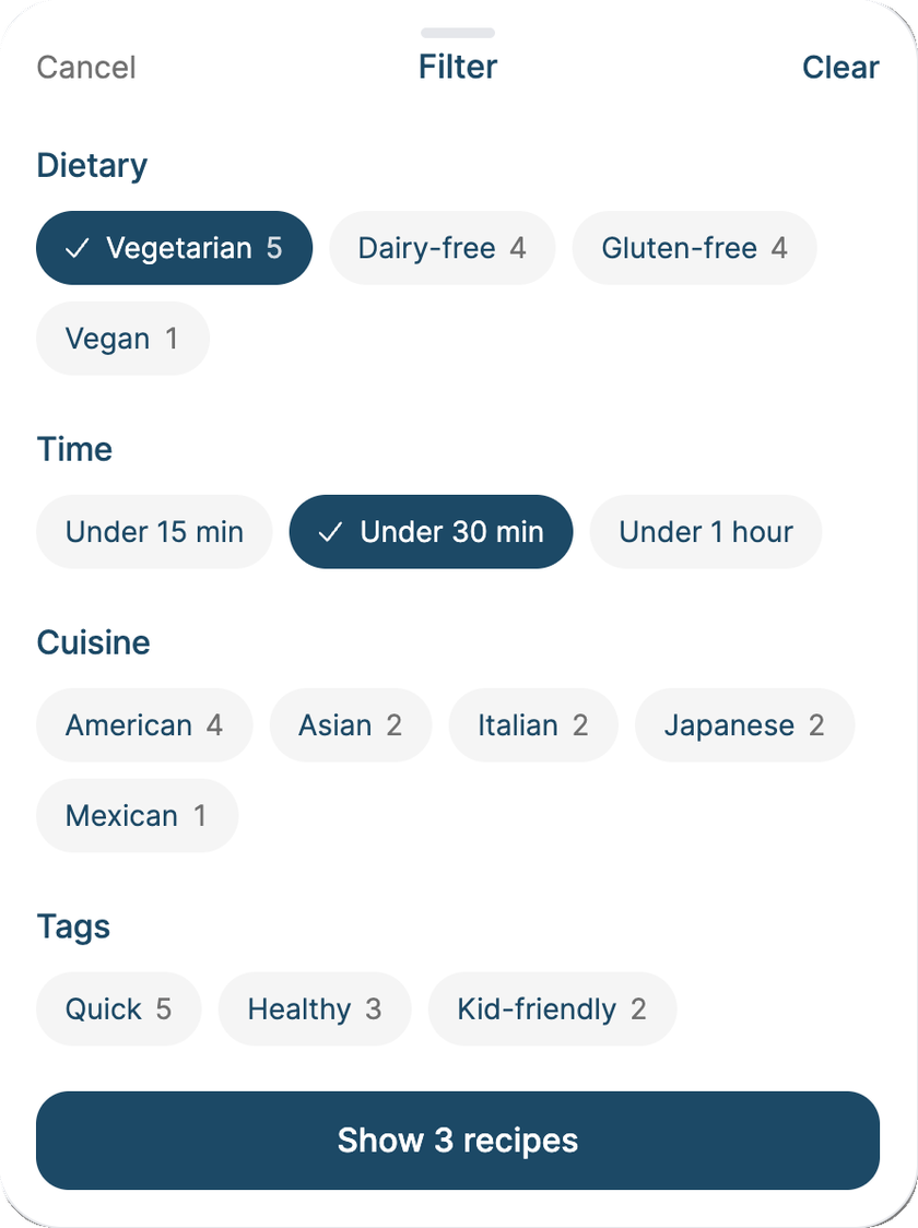 Vegetarian and under 30 minutes: three recipes.